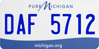 MI license plate DAF5712