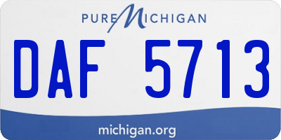 MI license plate DAF5713