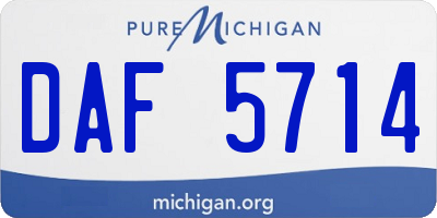MI license plate DAF5714