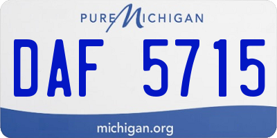 MI license plate DAF5715