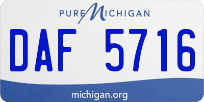 MI license plate DAF5716