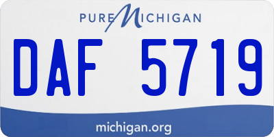 MI license plate DAF5719