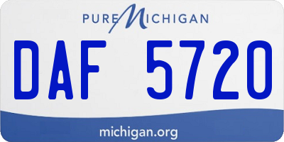 MI license plate DAF5720