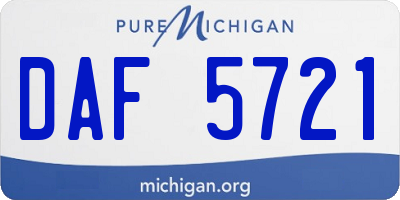 MI license plate DAF5721