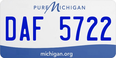 MI license plate DAF5722