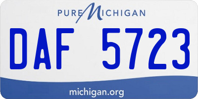 MI license plate DAF5723