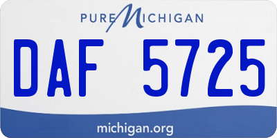 MI license plate DAF5725