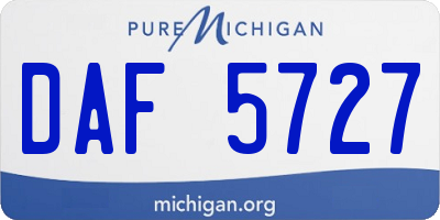 MI license plate DAF5727
