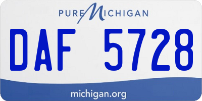 MI license plate DAF5728