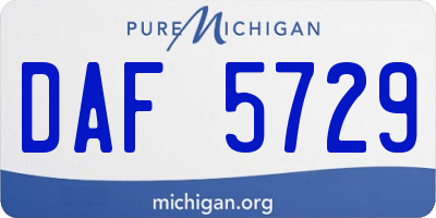 MI license plate DAF5729