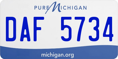 MI license plate DAF5734