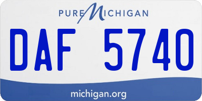 MI license plate DAF5740