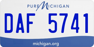 MI license plate DAF5741