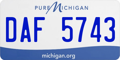 MI license plate DAF5743