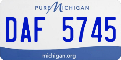 MI license plate DAF5745