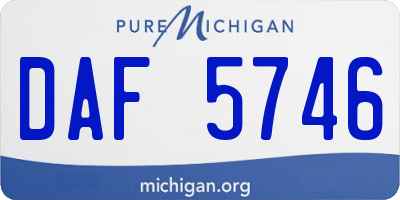 MI license plate DAF5746