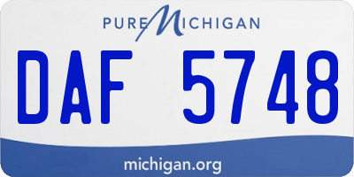 MI license plate DAF5748