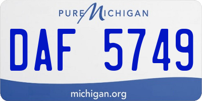 MI license plate DAF5749