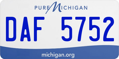 MI license plate DAF5752