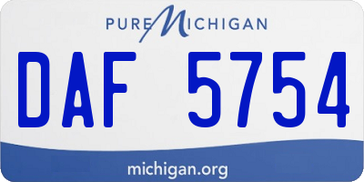 MI license plate DAF5754