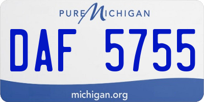 MI license plate DAF5755