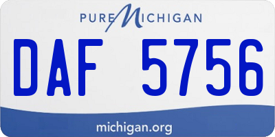 MI license plate DAF5756