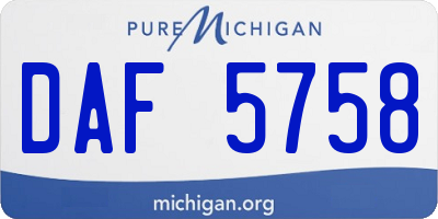 MI license plate DAF5758