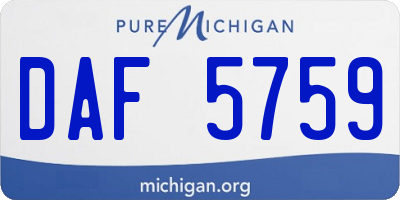 MI license plate DAF5759