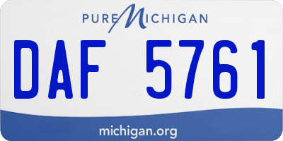 MI license plate DAF5761