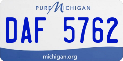 MI license plate DAF5762