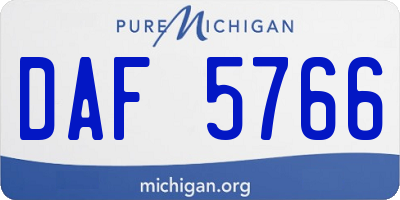 MI license plate DAF5766