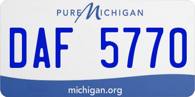 MI license plate DAF5770