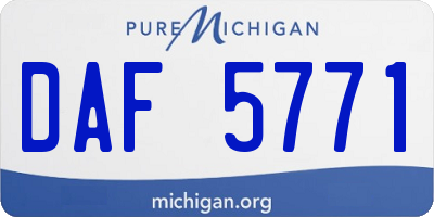 MI license plate DAF5771