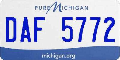 MI license plate DAF5772