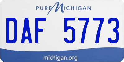 MI license plate DAF5773