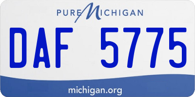 MI license plate DAF5775