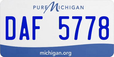 MI license plate DAF5778