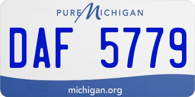 MI license plate DAF5779
