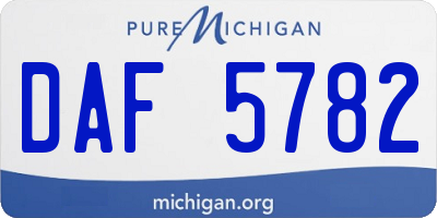 MI license plate DAF5782