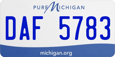 MI license plate DAF5783