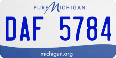 MI license plate DAF5784