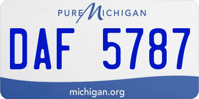 MI license plate DAF5787