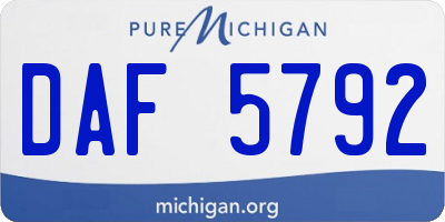 MI license plate DAF5792