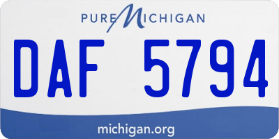 MI license plate DAF5794