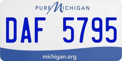MI license plate DAF5795