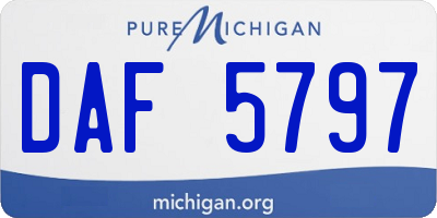 MI license plate DAF5797