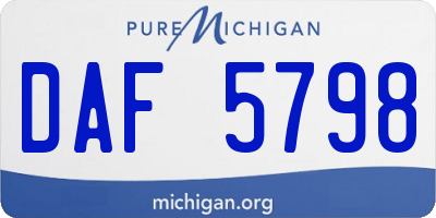 MI license plate DAF5798