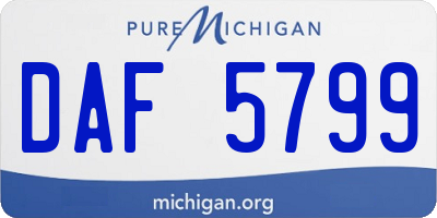 MI license plate DAF5799