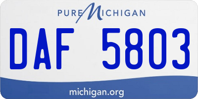 MI license plate DAF5803