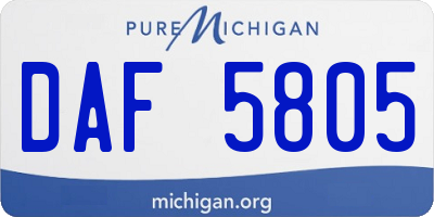 MI license plate DAF5805